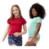 Kit 10 Blusa Baby Look Infantil Sem Estampa De Viscolaycra 